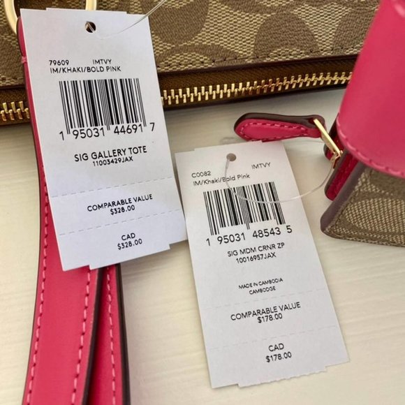 Coach Purse & wallet Gallery Tote Shoulder Bag In Signature Canvas - Picture 9 of 12